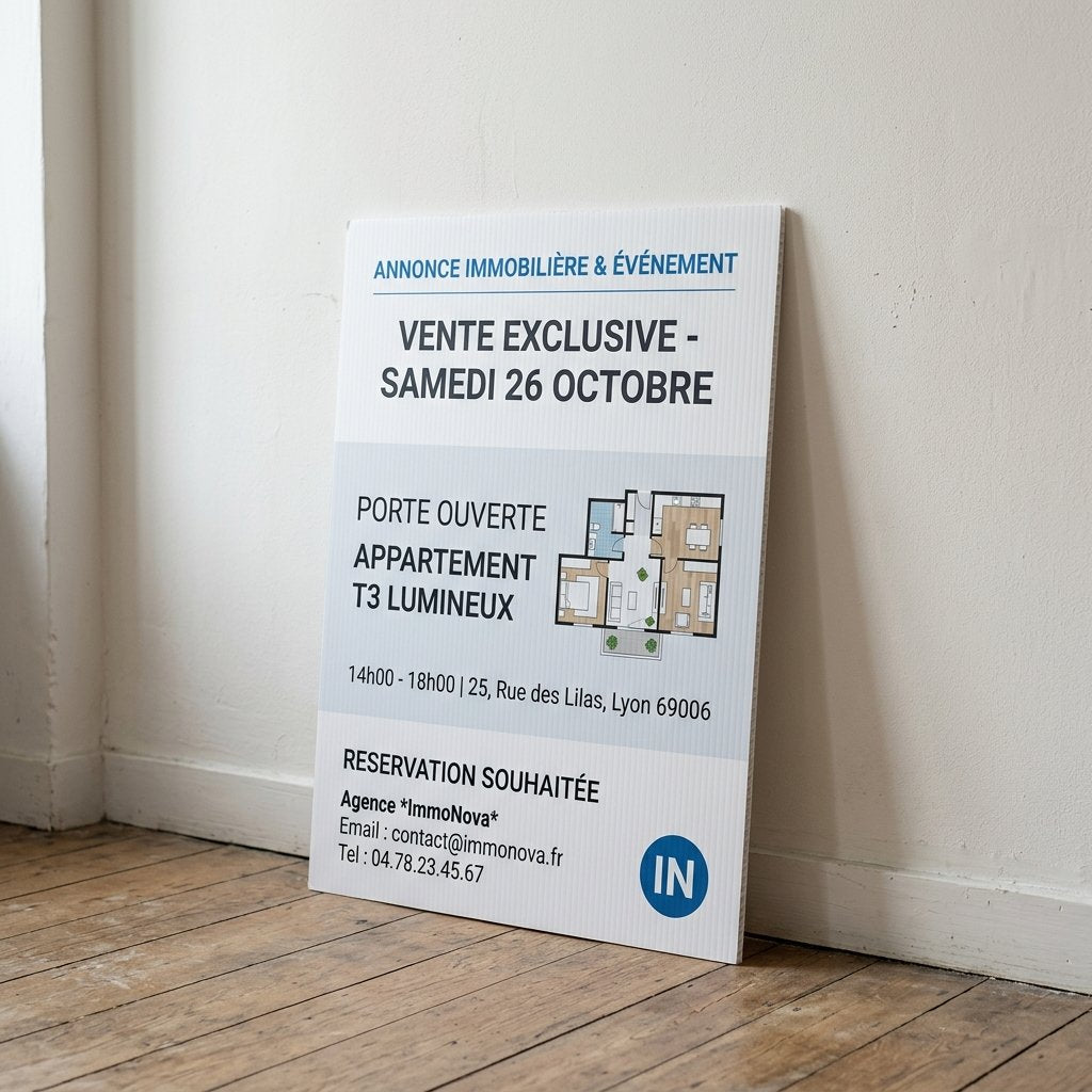 Panneau Akilux imprimé annonce