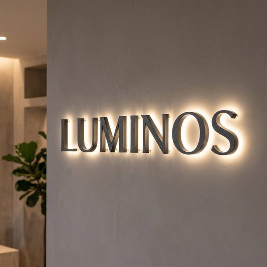 Enseigne rétroéclairée à LED, halo lumineux