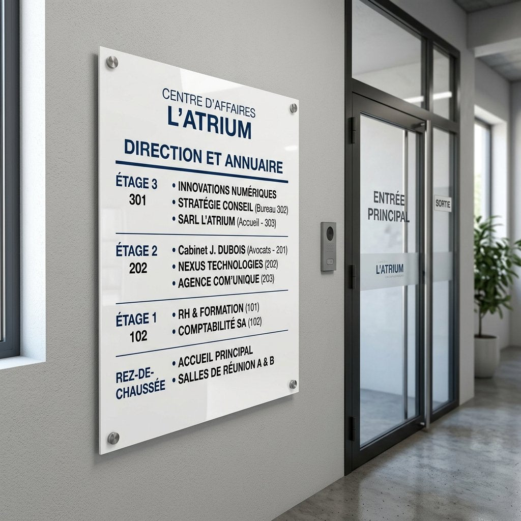 Panneau PVC Forex imprimé annuaire bureau