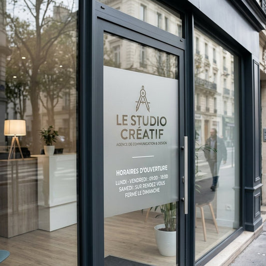 Vitrophanie adhésif vitrine dépoli