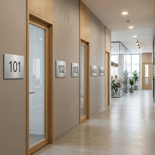 Plaques de numérotation de porte gravées